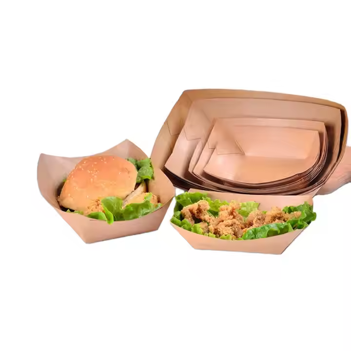 Ship_box015 Custom 230g Coated Kraft Paper Boat Trays | Wholesale Food Packaging - Image 1